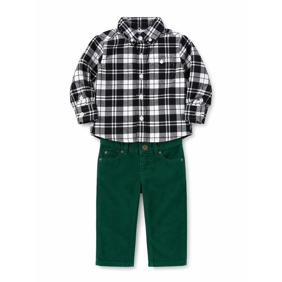 Janie and Jack Other - Janie and Jack Baby Plaid Flannel Shirt & Corduroy Pants Outfit 6-12M